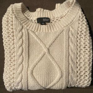 a.n.a cable knit sweater cropped front Holiday sparkle